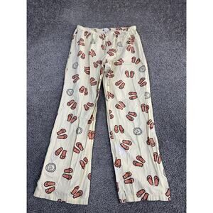 Life Is Good Pants Mens Large Yellow Flip Flop Print Lounge Pajama Sleepwear